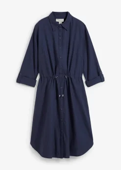 Robe-chemise en lin et coton