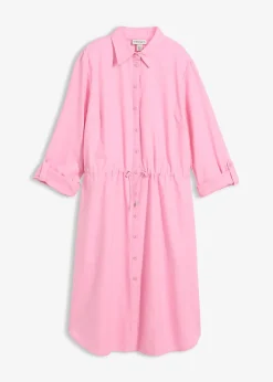 Robe-chemise en lin et coton