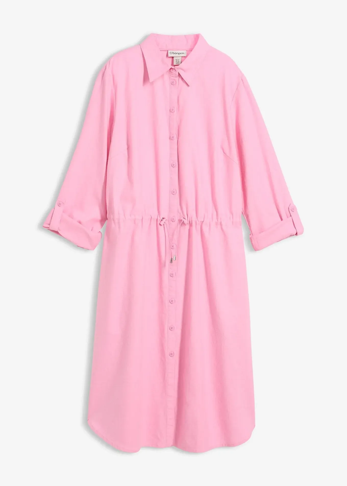 Robe-chemise en lin et coton