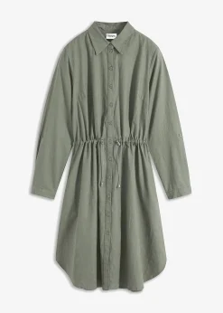 Robe-chemise en lin et coton