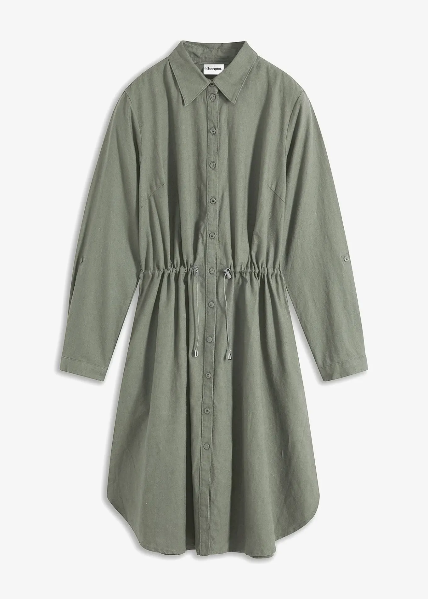 Robe-chemise en lin et coton