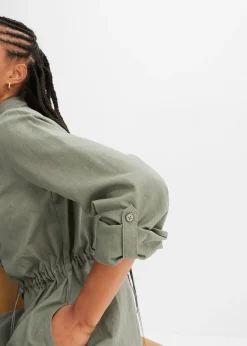 Robe-chemise en lin et coton