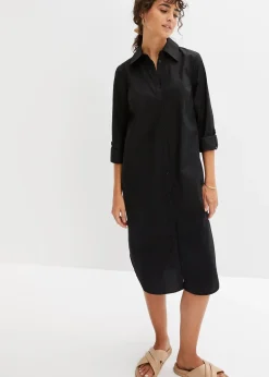 Robe-chemise en popeline de coton