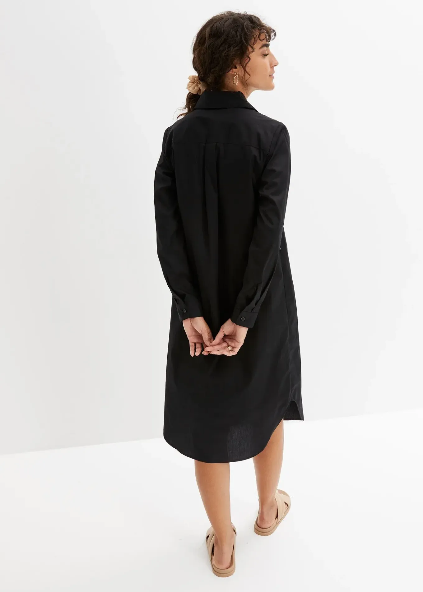 Robe-chemise en popeline de coton