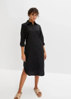 Robe-chemise en popeline de coton