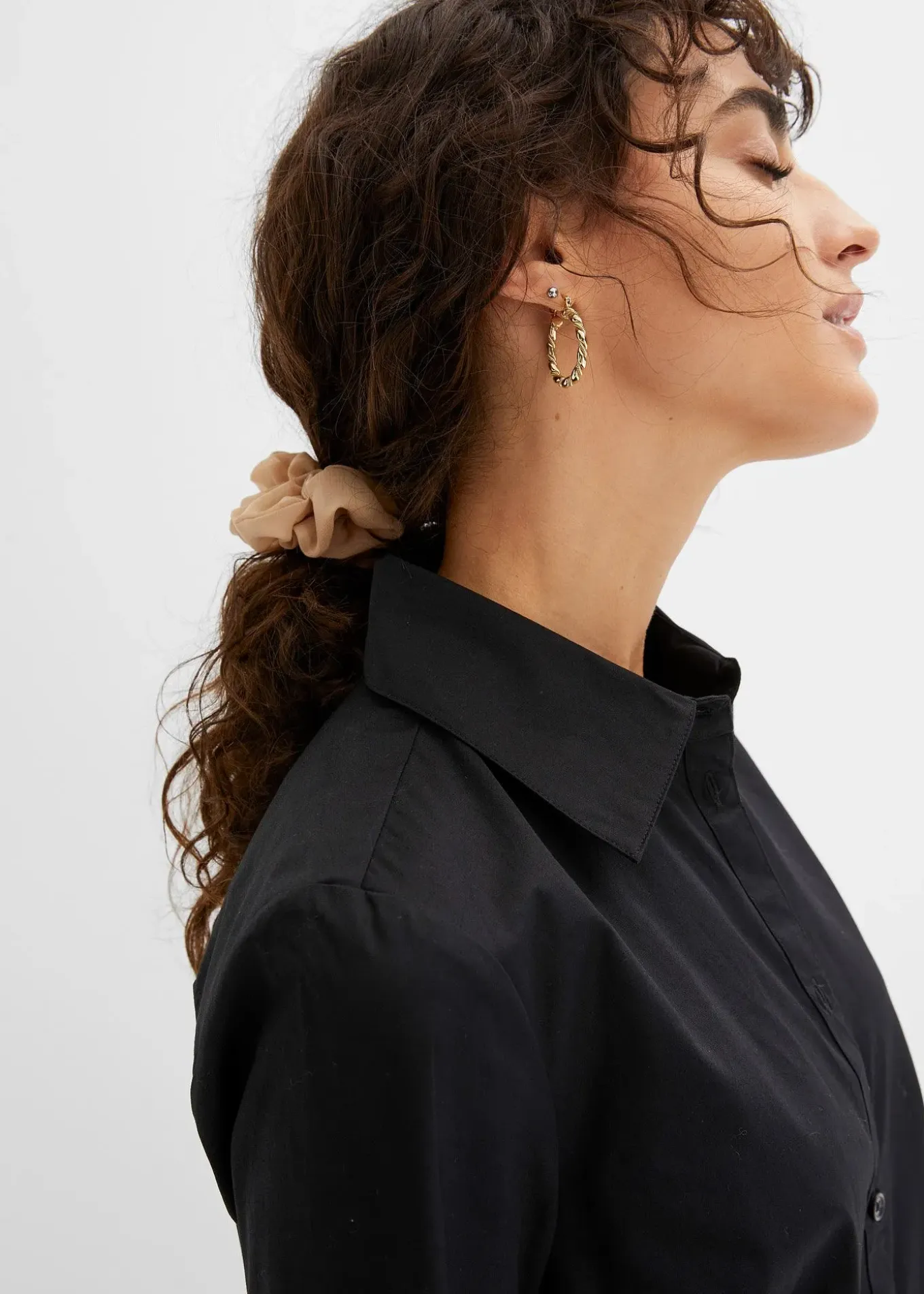 Robe-chemise en popeline de coton