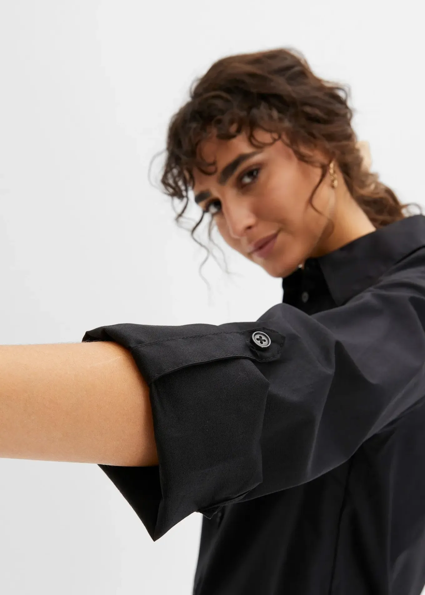 Robe-chemise en popeline de coton