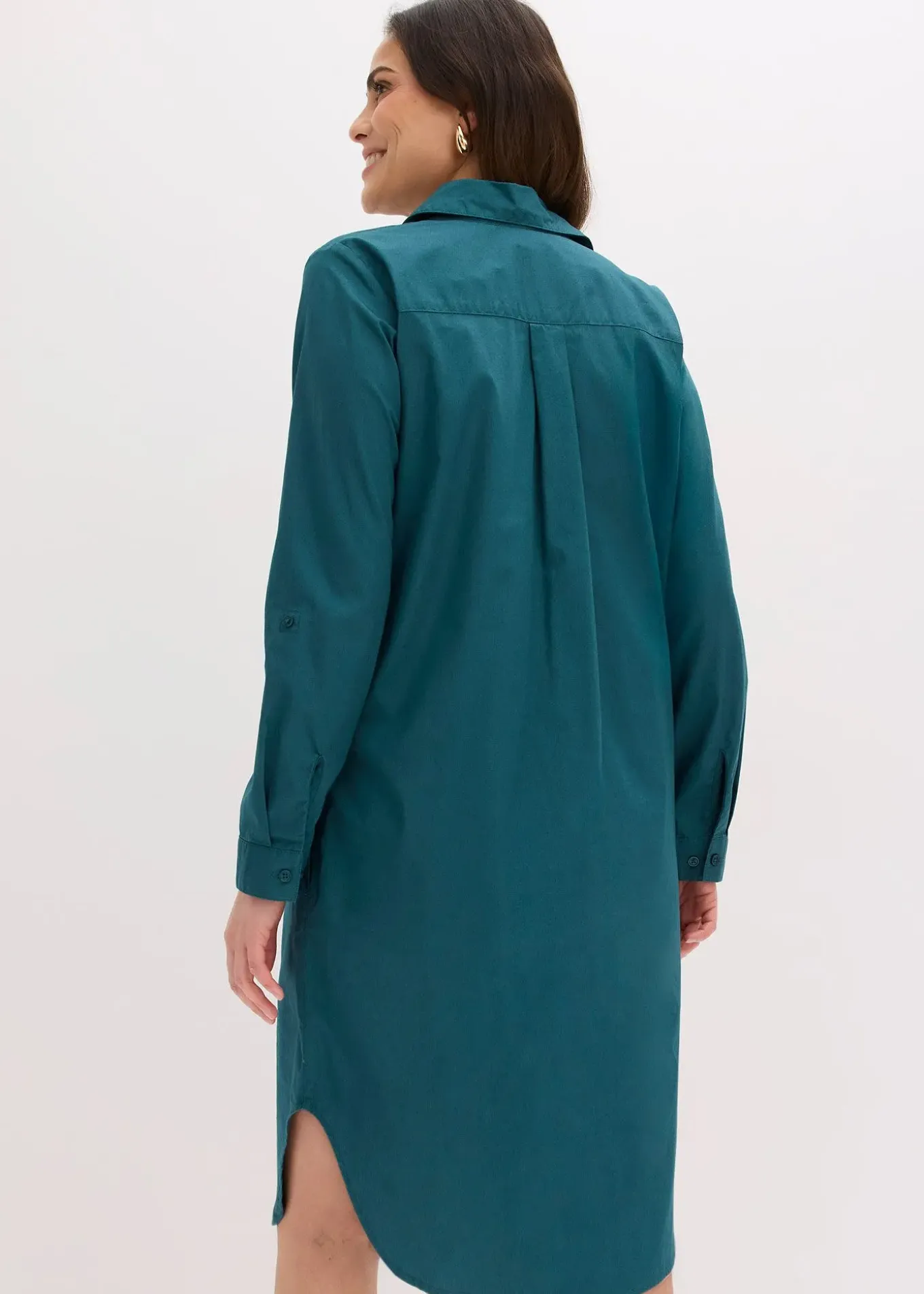 Robe-chemise en popeline de coton