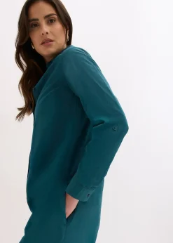 Robe-chemise en popeline de coton