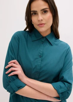 Robe-chemise en popeline de coton