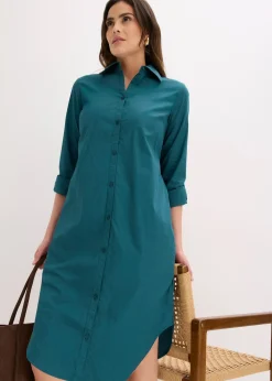 Robe-chemise en popeline de coton