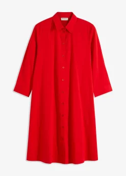 Robe-chemise en popeline solide