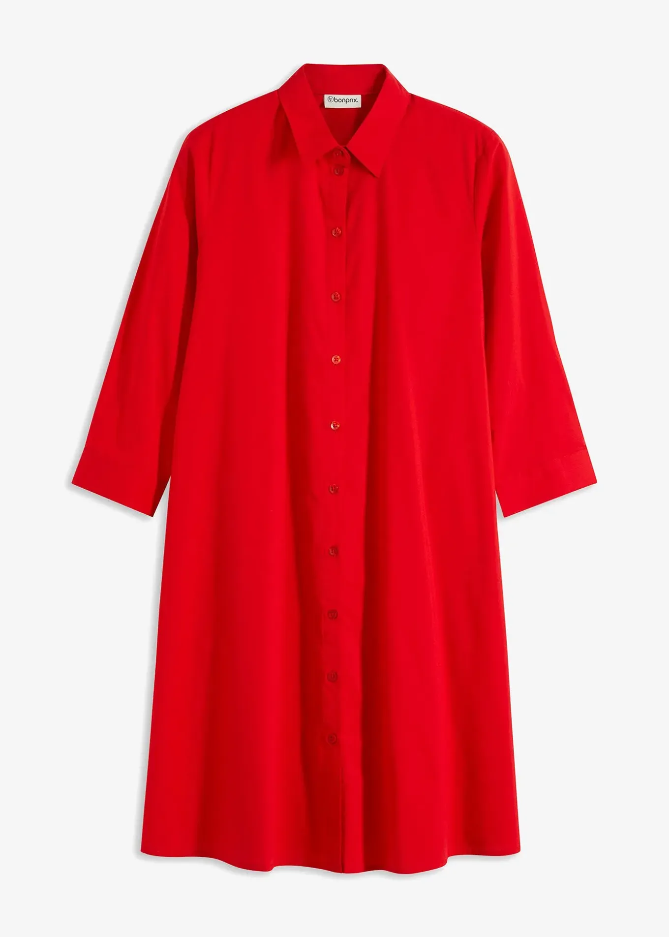 Robe-chemise en popeline solide