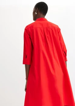 Robe-chemise en popeline solide