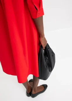 Robe-chemise en popeline solide