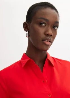 Robe-chemise en popeline solide