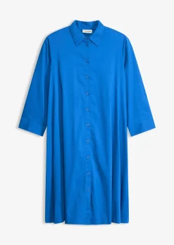 Robe-chemise en popeline solide