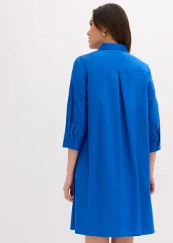 Robe-chemise en popeline solide