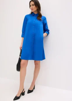 Robe-chemise en popeline solide