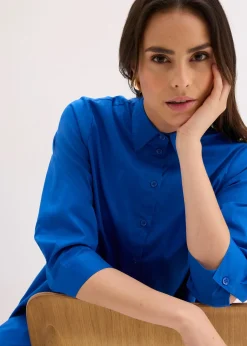 Robe-chemise en popeline solide