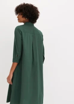 Robe-chemise en popeline solide