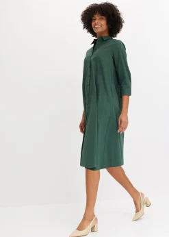 Robe-chemise en popeline solide