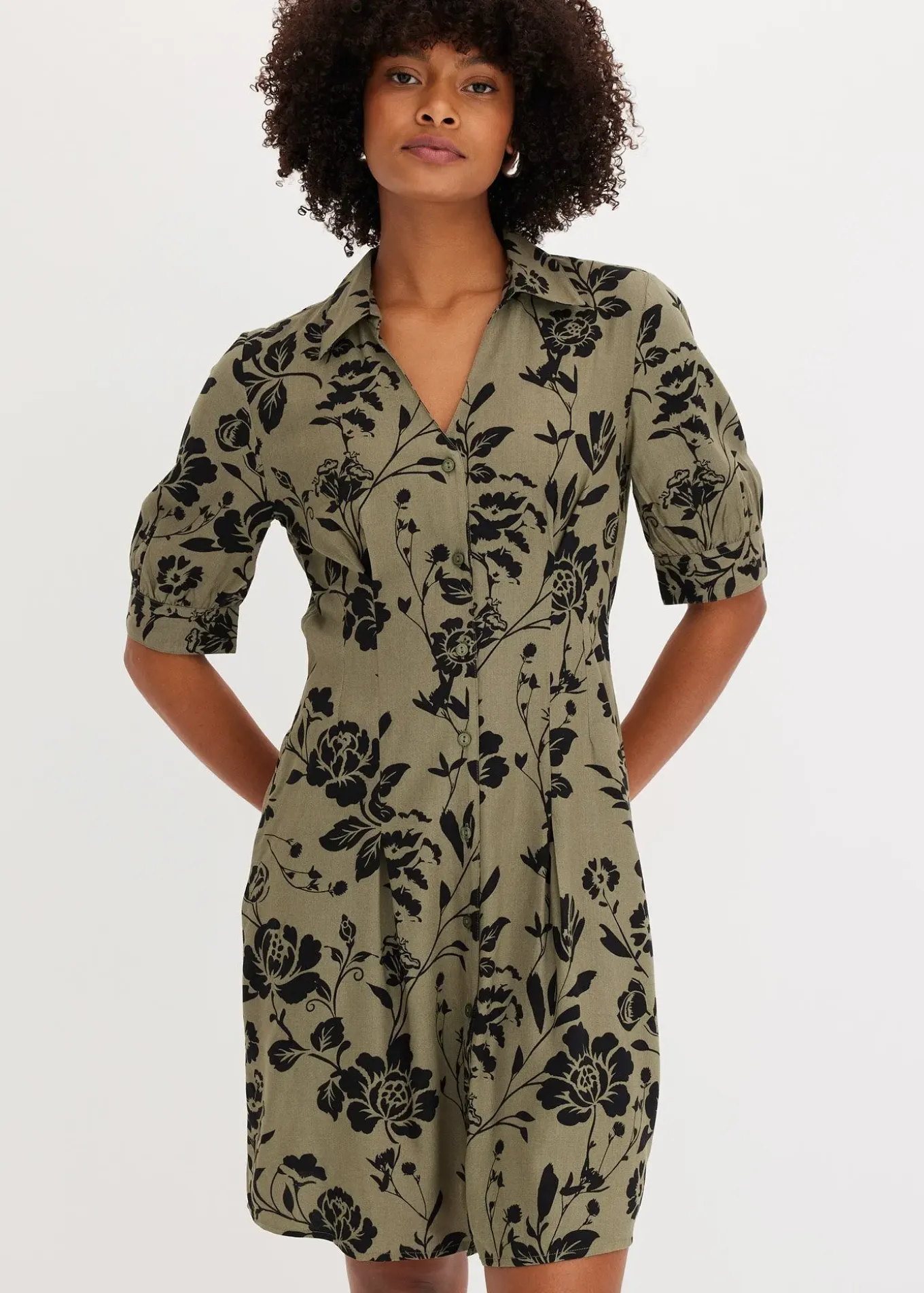 Robe-chemise en viscose fluide