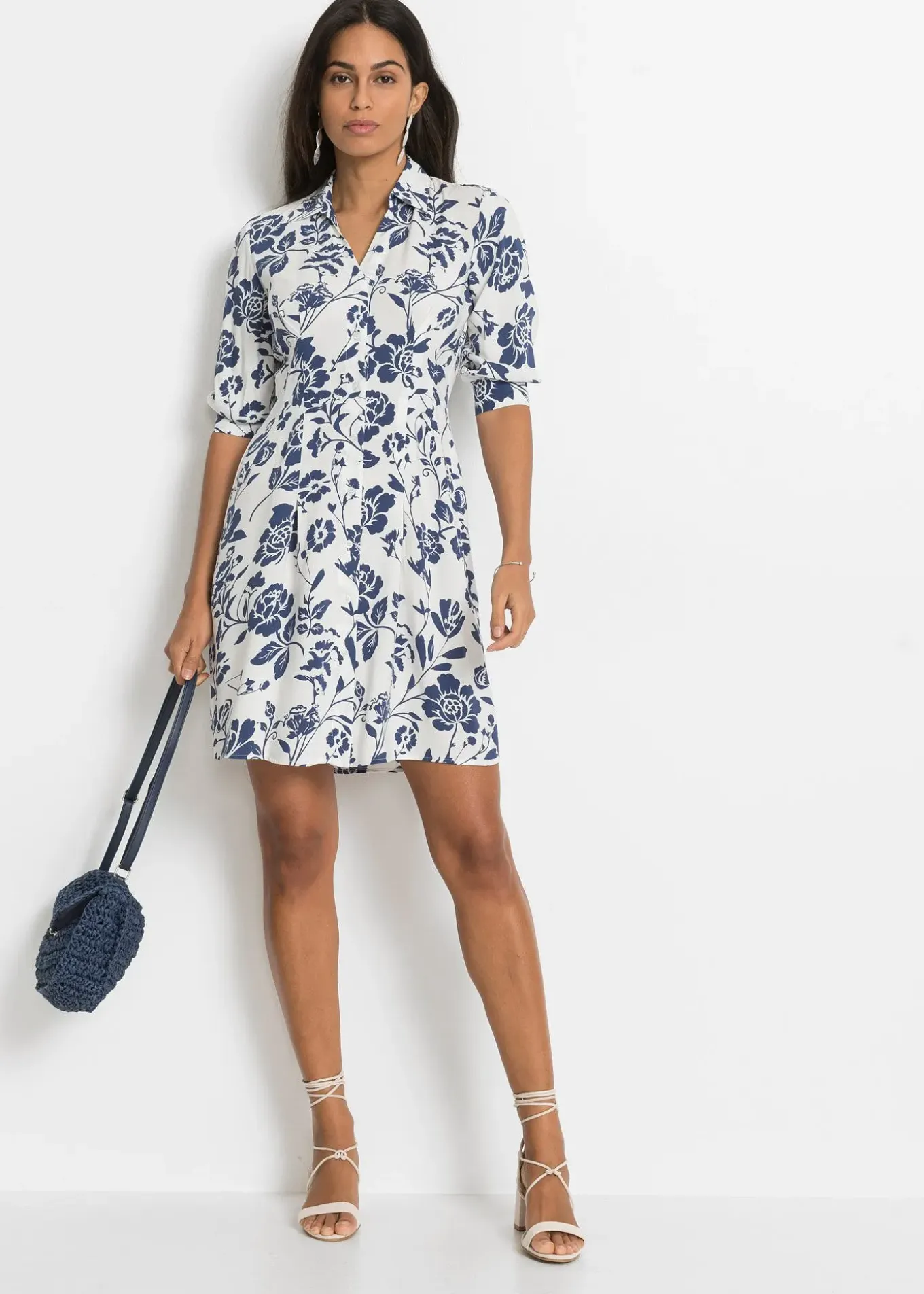 Robe-chemise en viscose fluide