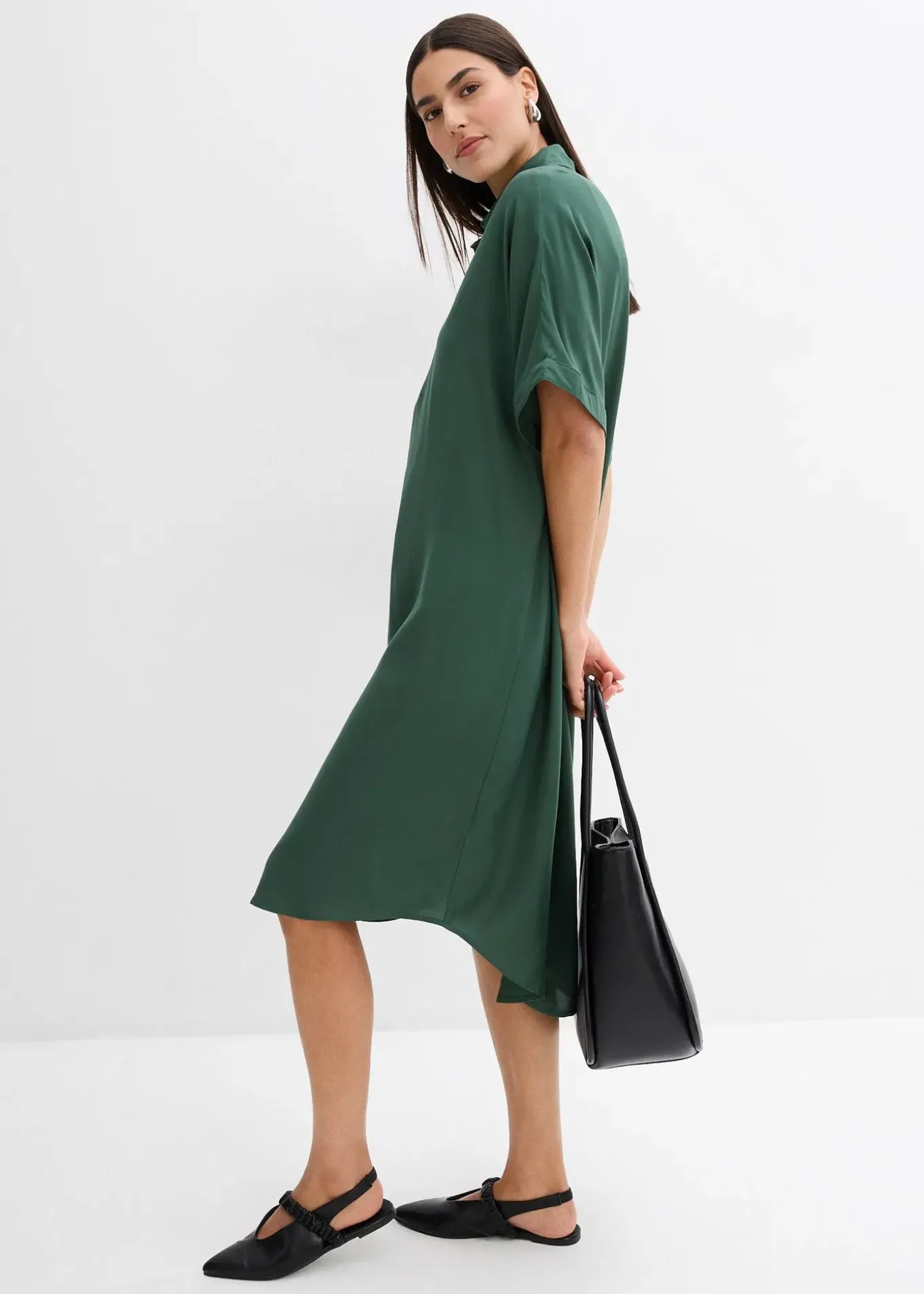 Robe-chemise fluide en viscose fine