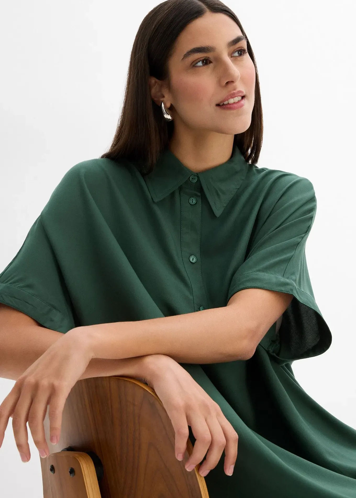 Robe-chemise fluide en viscose fine