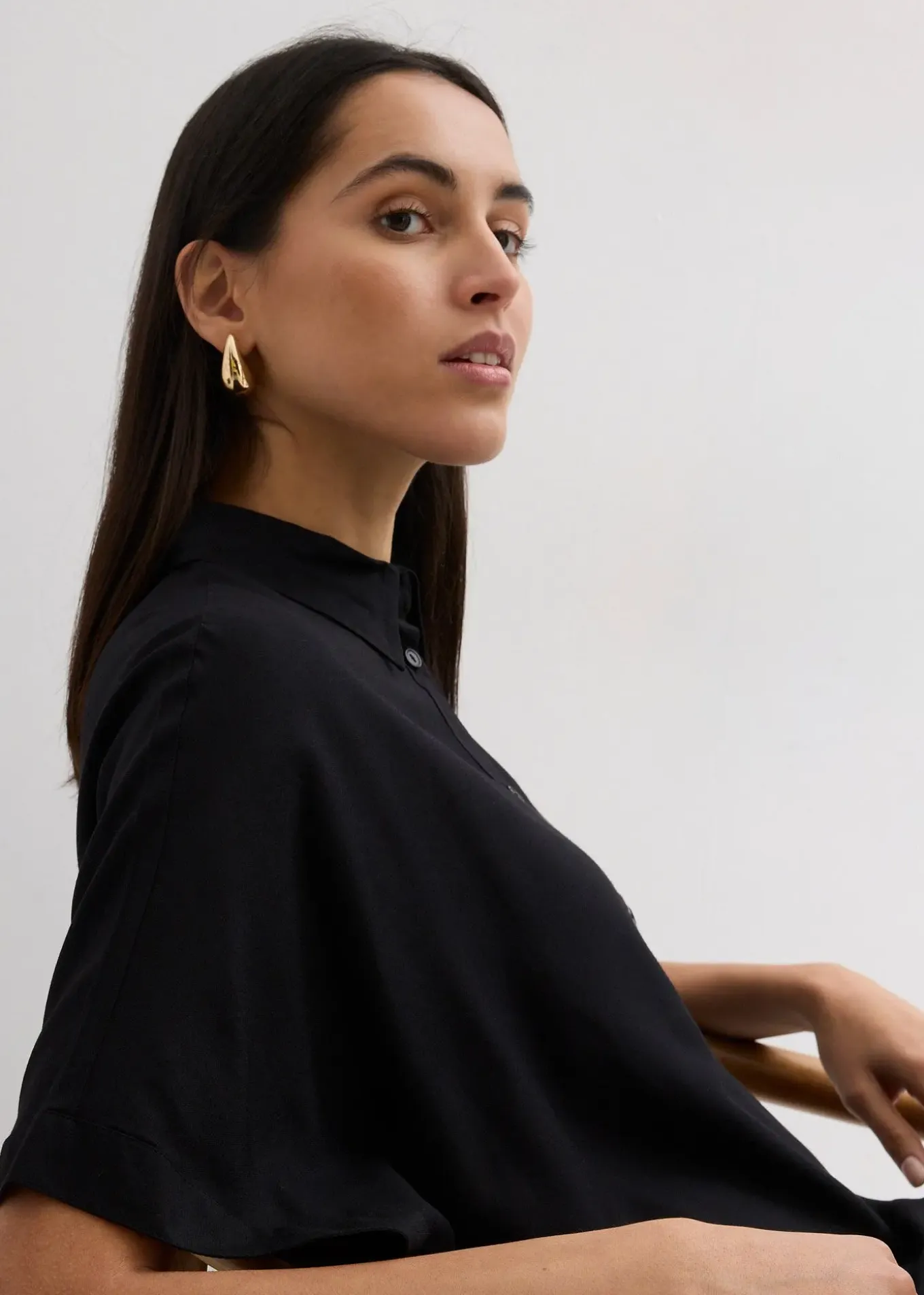 Robe-chemise fluide en viscose fine