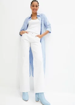 Robe-chemise rayée avec ceinture à nouer