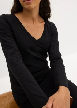 Robes en jersey à col V