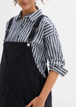 Robe-salopette de grossesse en velours côtelé extensible