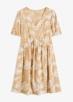 Robe-tunique brodée en viscose fluide