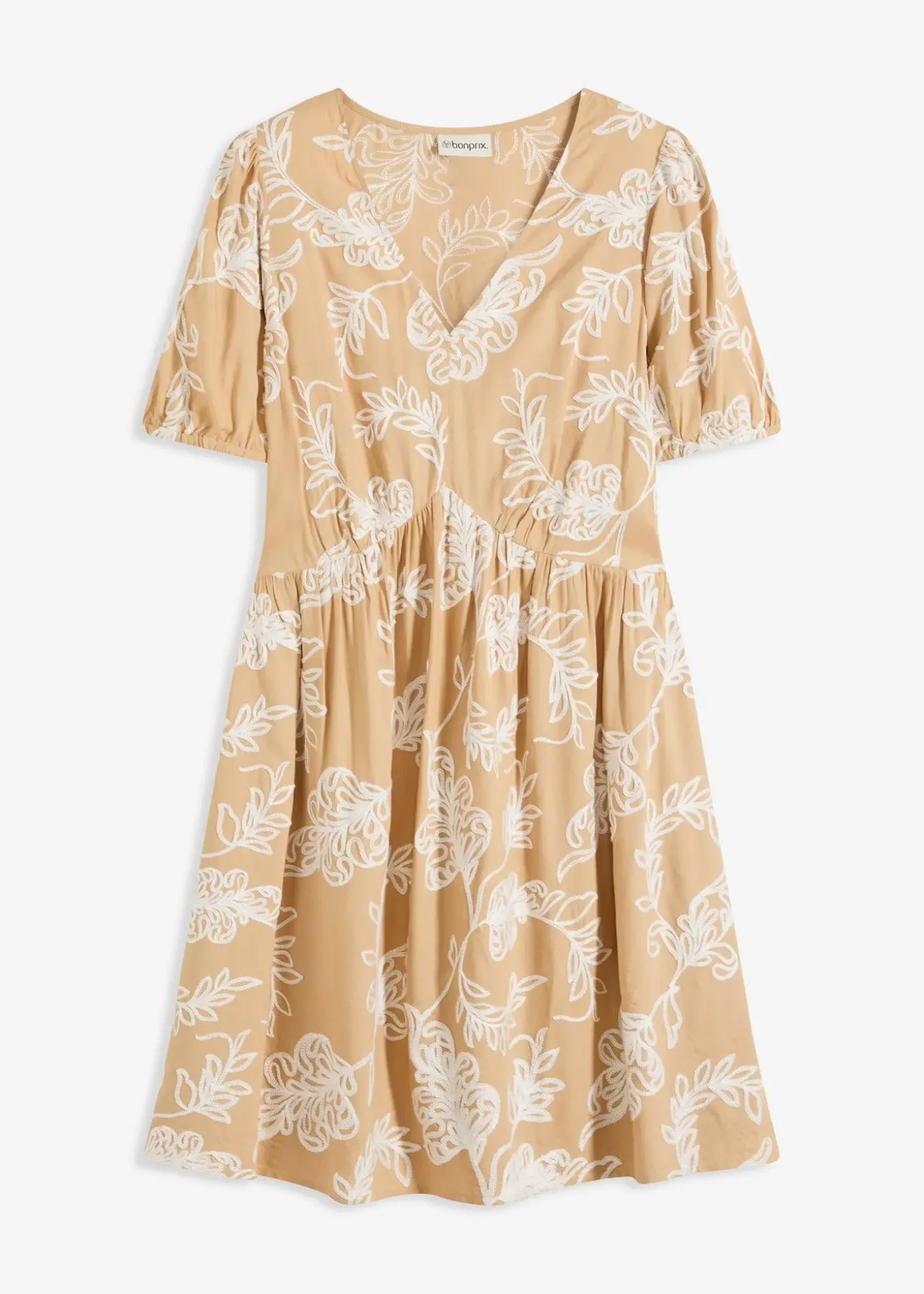 Robe-tunique brodée en viscose fluide