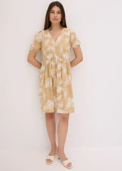 Robe-tunique brodée en viscose fluide