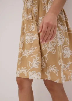 Robe-tunique brodée en viscose fluide