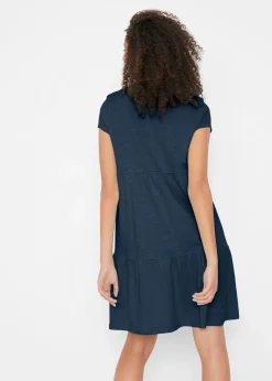 Robe-tunique en coton, manches courtes