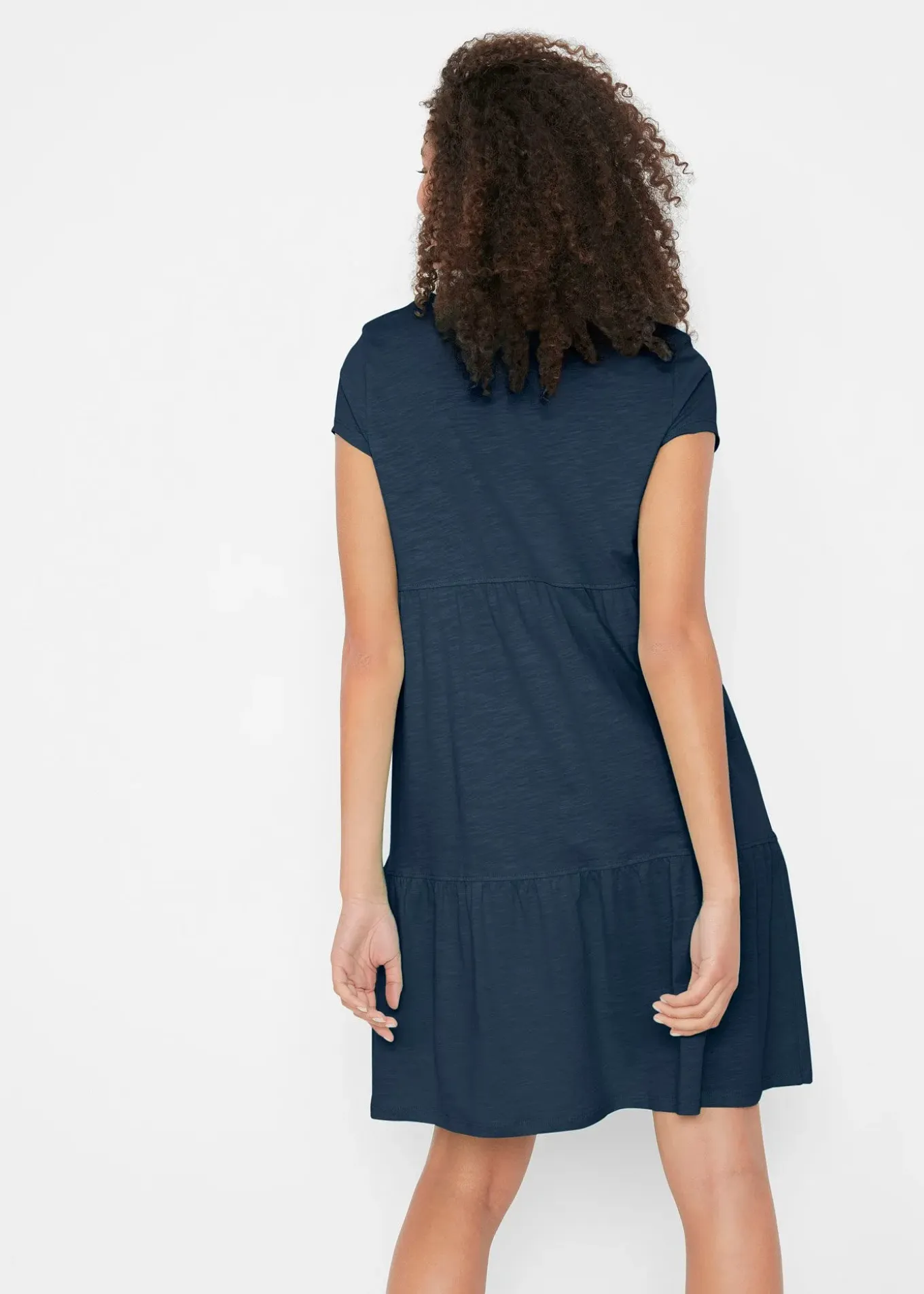 Robe-tunique en coton, manches courtes