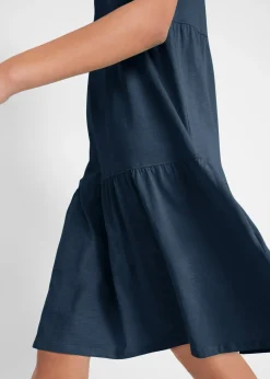 Robe-tunique en coton, manches courtes