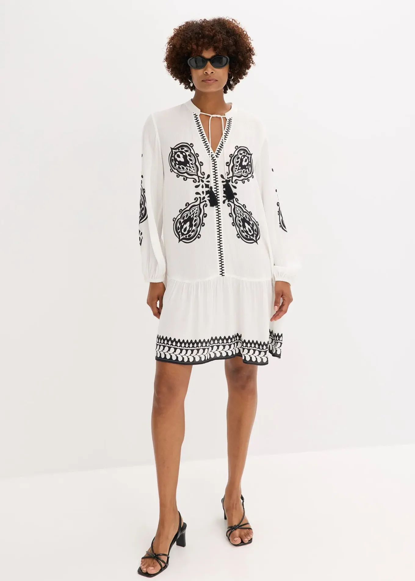 Robe-tunique en viscose texturée