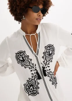 Robe-tunique en viscose texturée