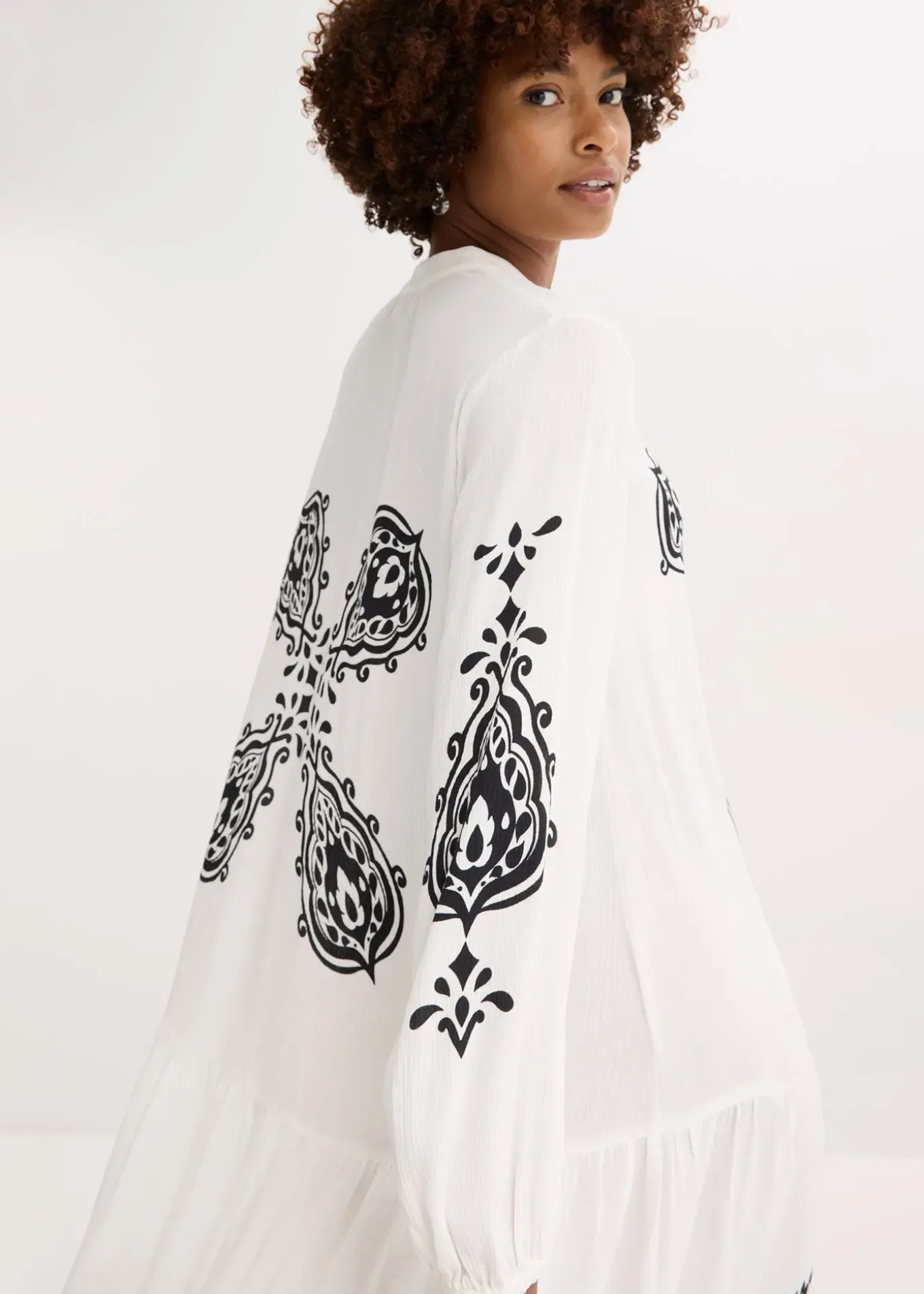 Robe-tunique en viscose texturée