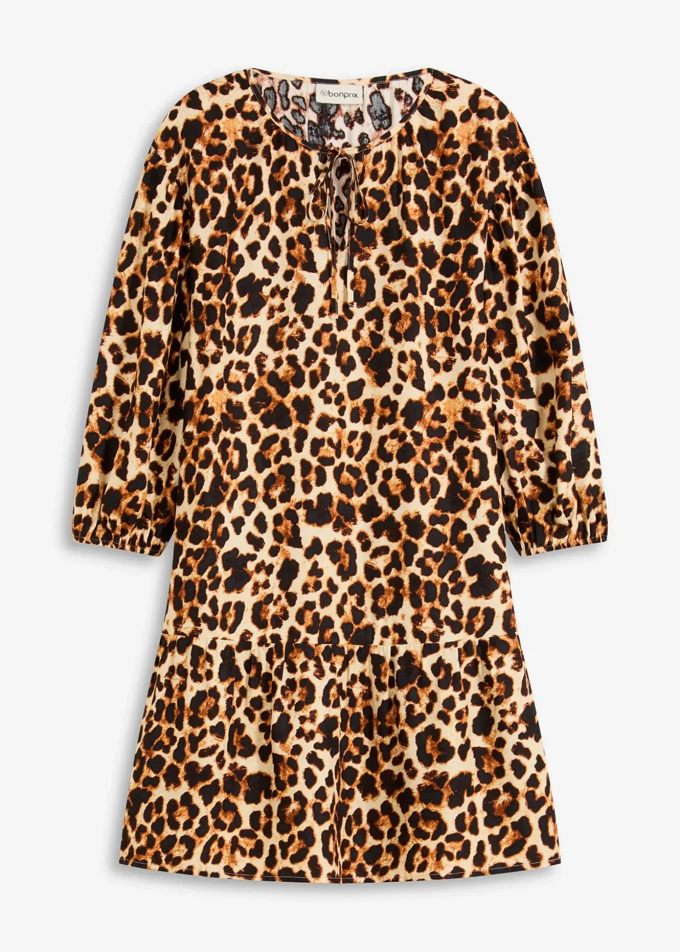 Robe-tunique imprimée en crêpe texturé