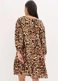 Robe-tunique imprimée en crêpe texturé