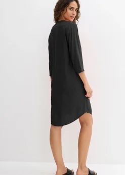 Robe-tunique texturée en viscose majoritaire