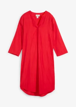 Robe-tunique texturée en viscose majoritaire