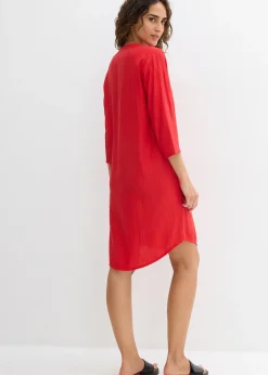 Robe-tunique texturée en viscose majoritaire