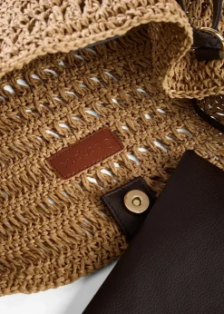 Sac à bandoulière aspect paille